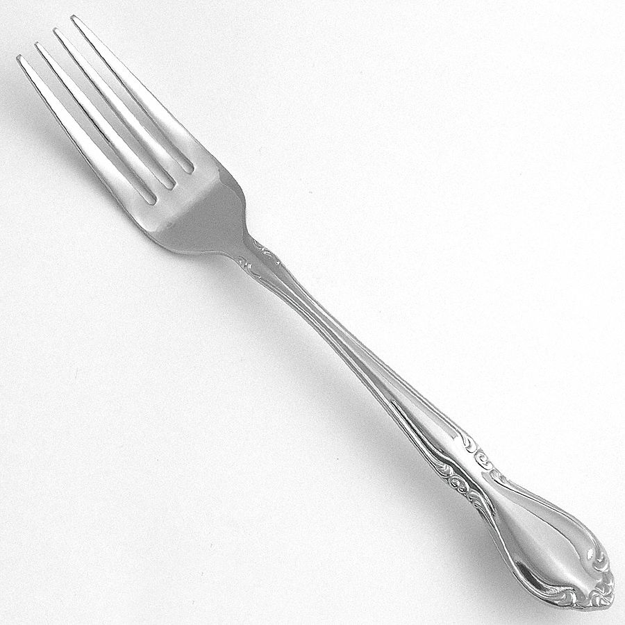 European Fork: Illustra, 18/10, Stainless Steel, 7 5/8 in Overall Lg, Silver