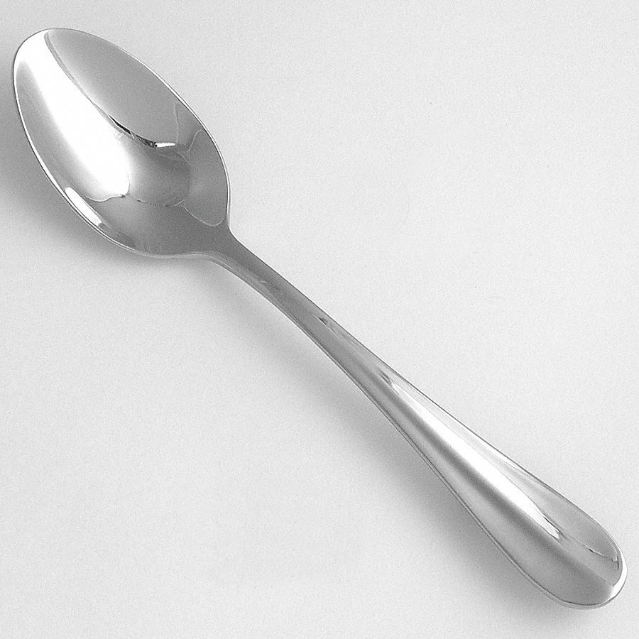 Dessert Spoon: Lancer, 18/10, Stainless Steel, 7 in Overall Lg, Silver