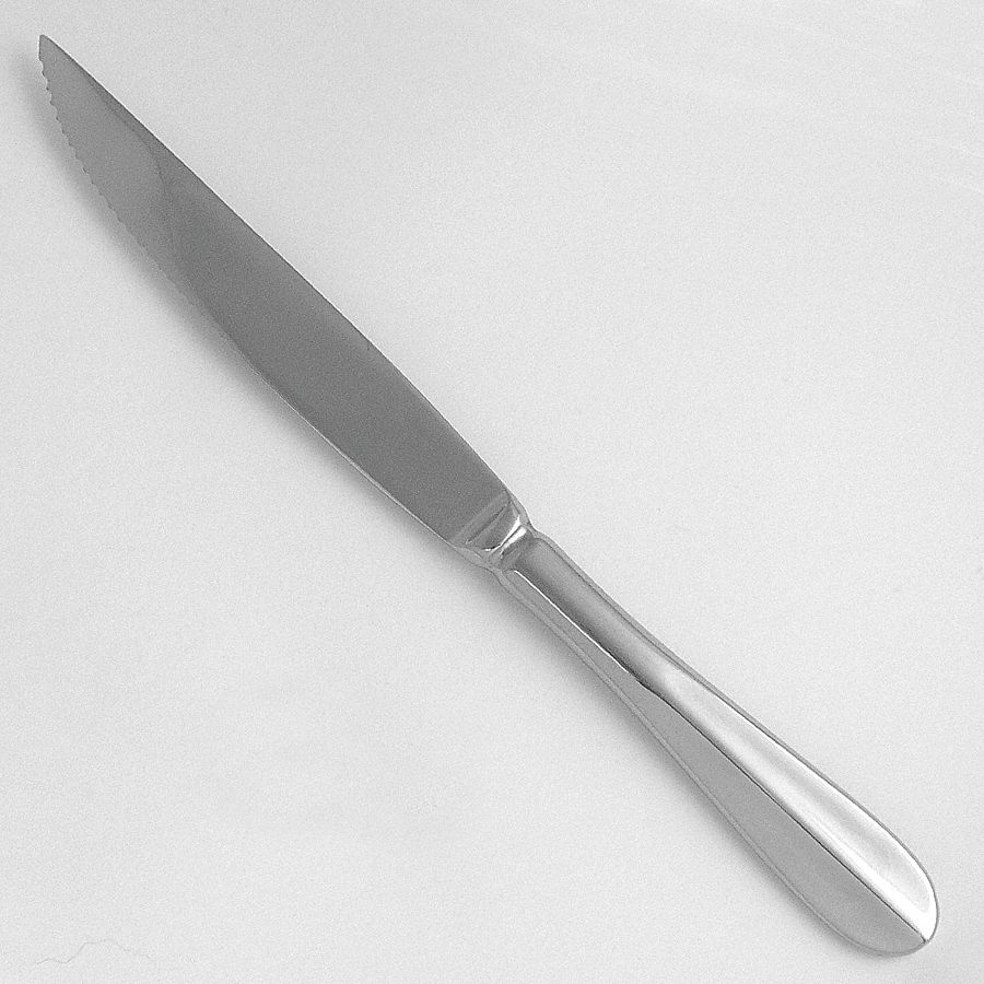 Dinner Knife: Lancer, 18/10, Stainless Steel, 9 3/8 in Overall Lg, Silver