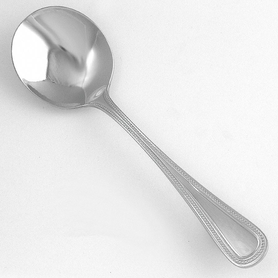 WALCO, Classic Bead, 18/10, Bouillon Spoon 6ARH5WL9212 Grainger