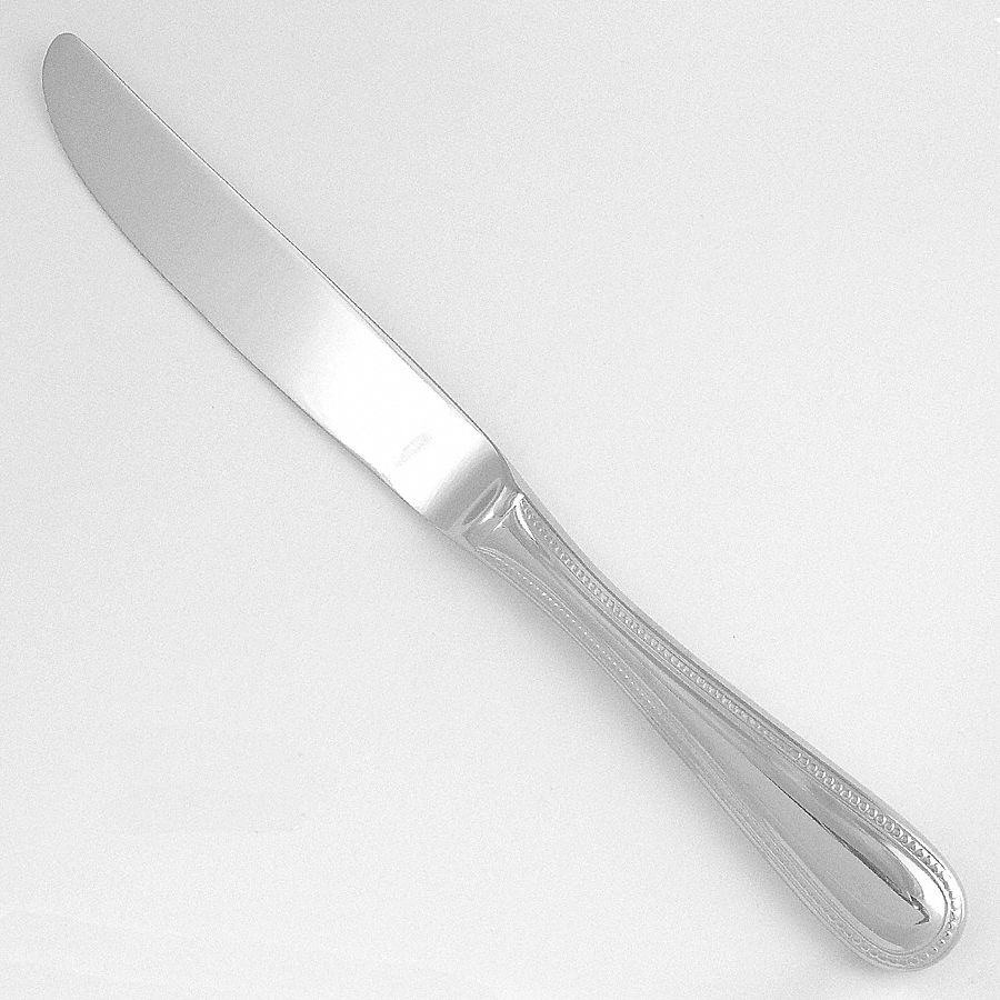 Dinner Knife: Classic Bead, 18/10, Stainless Steel, 9 1/8 in Overall Lg, Silver
