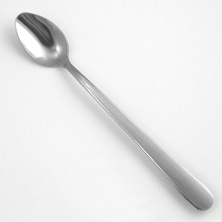 Ice Tea Spoon: Windsor, 18/0, Stainless Steel, 8 in Overall Lg, Silver