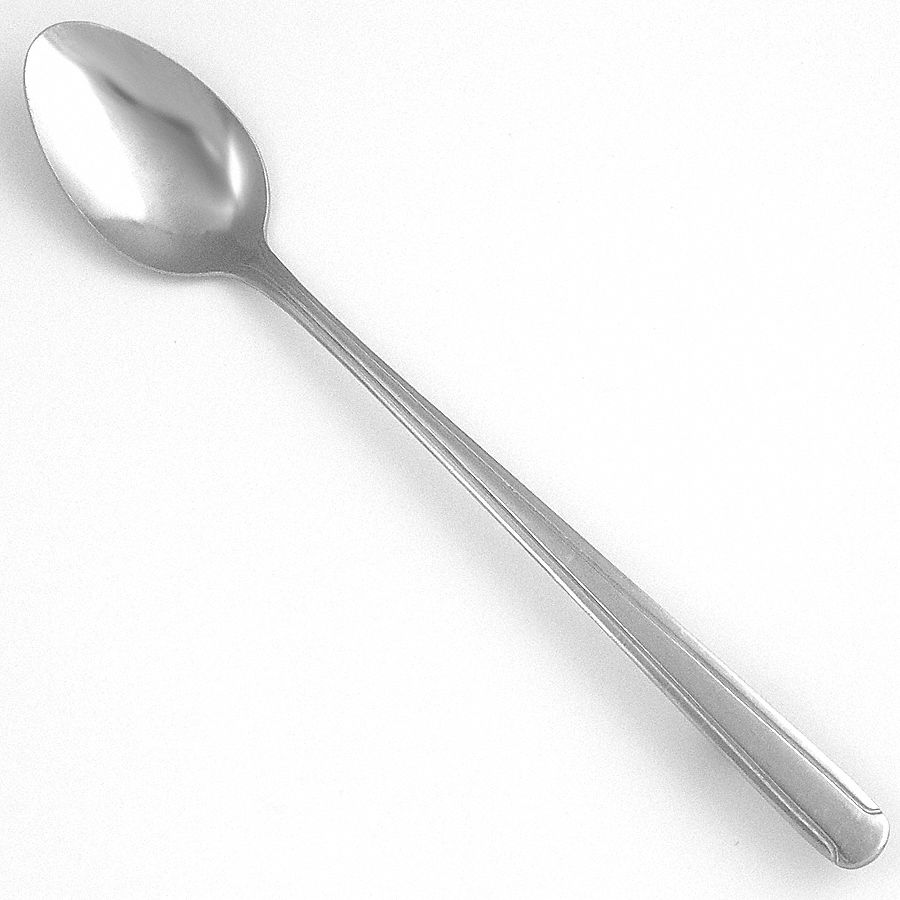 Ice Tea Spoon: Dominion, 18/0, Stainless Steel, 8 in Overall Lg, Silver
