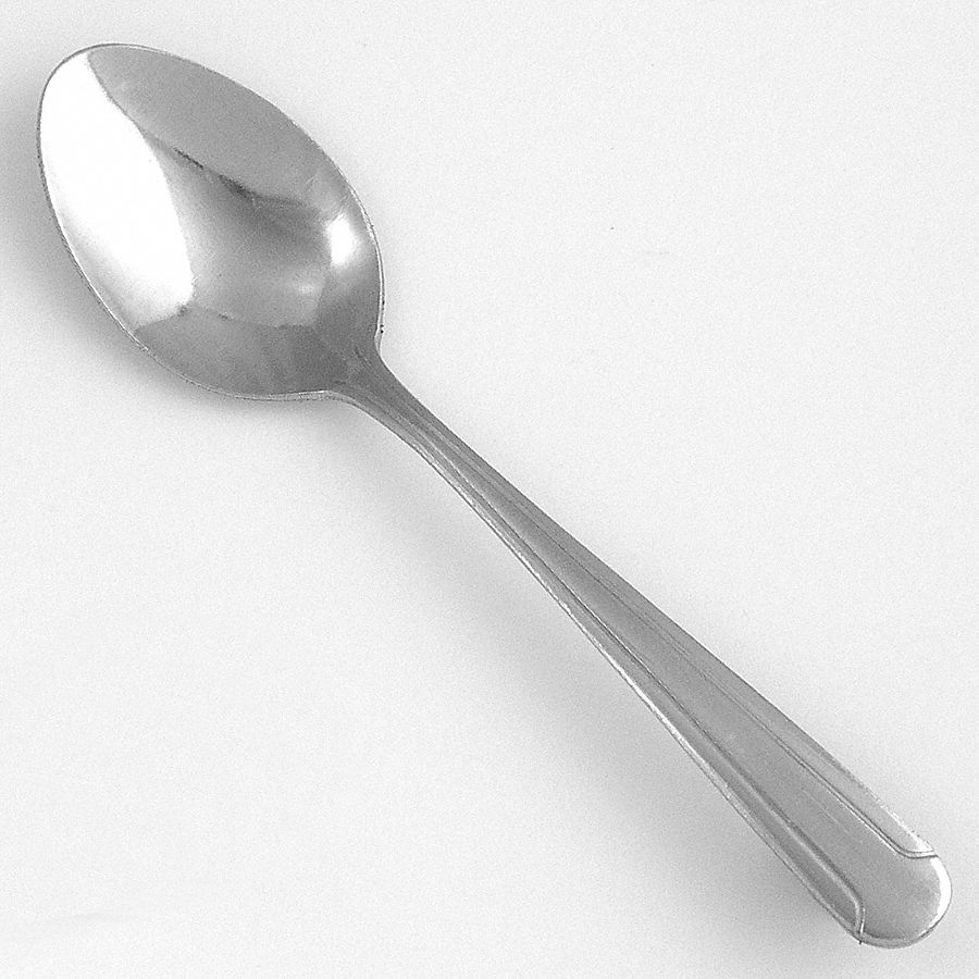 Demitasse Spoon: Dominion, 18/0, Stainless Steel, 4 3/4 in Overall Lg, Silver