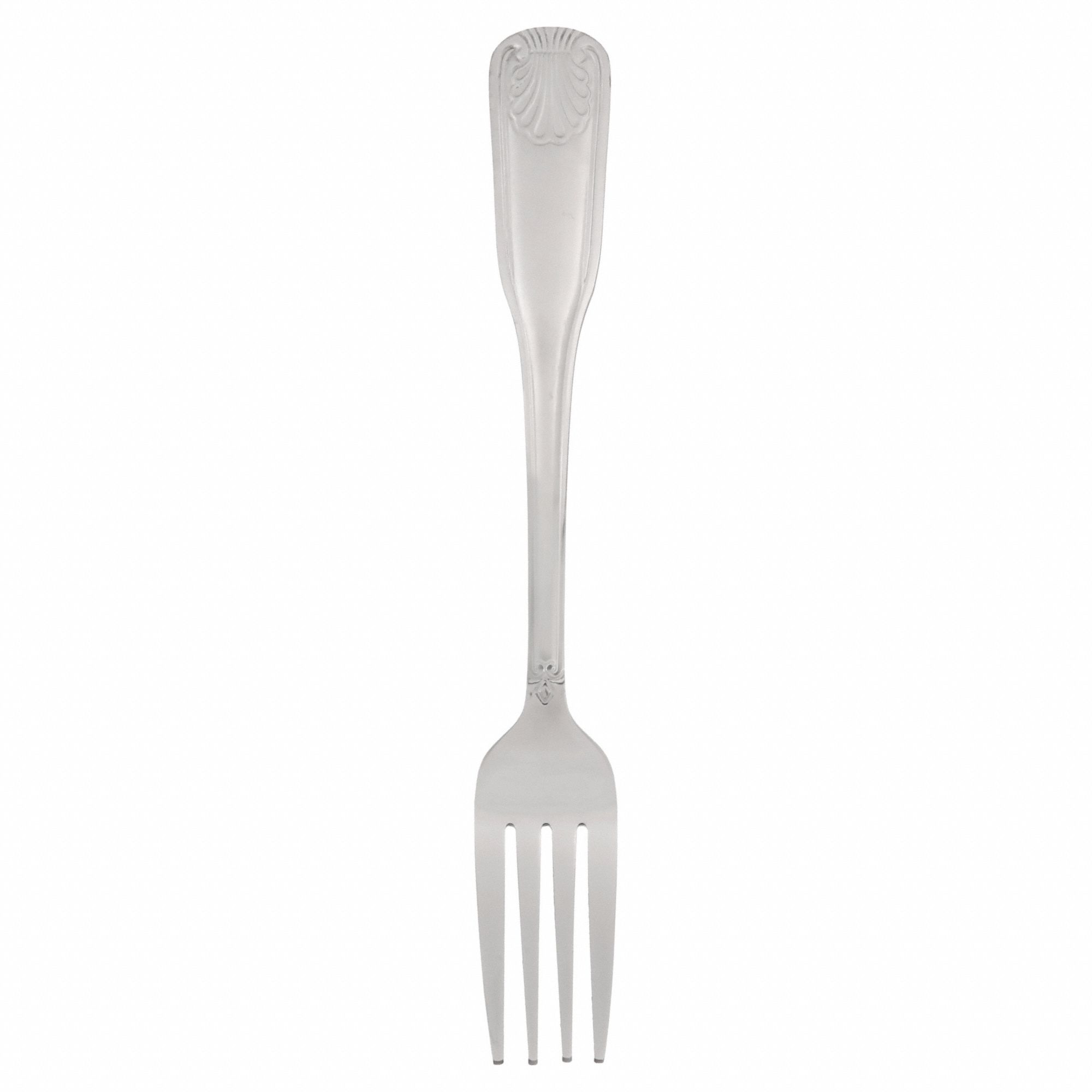 Dinner Fork: Fanfare, 18/0, Stainless Steel, 7 5/8 in Overall Lg, Silver