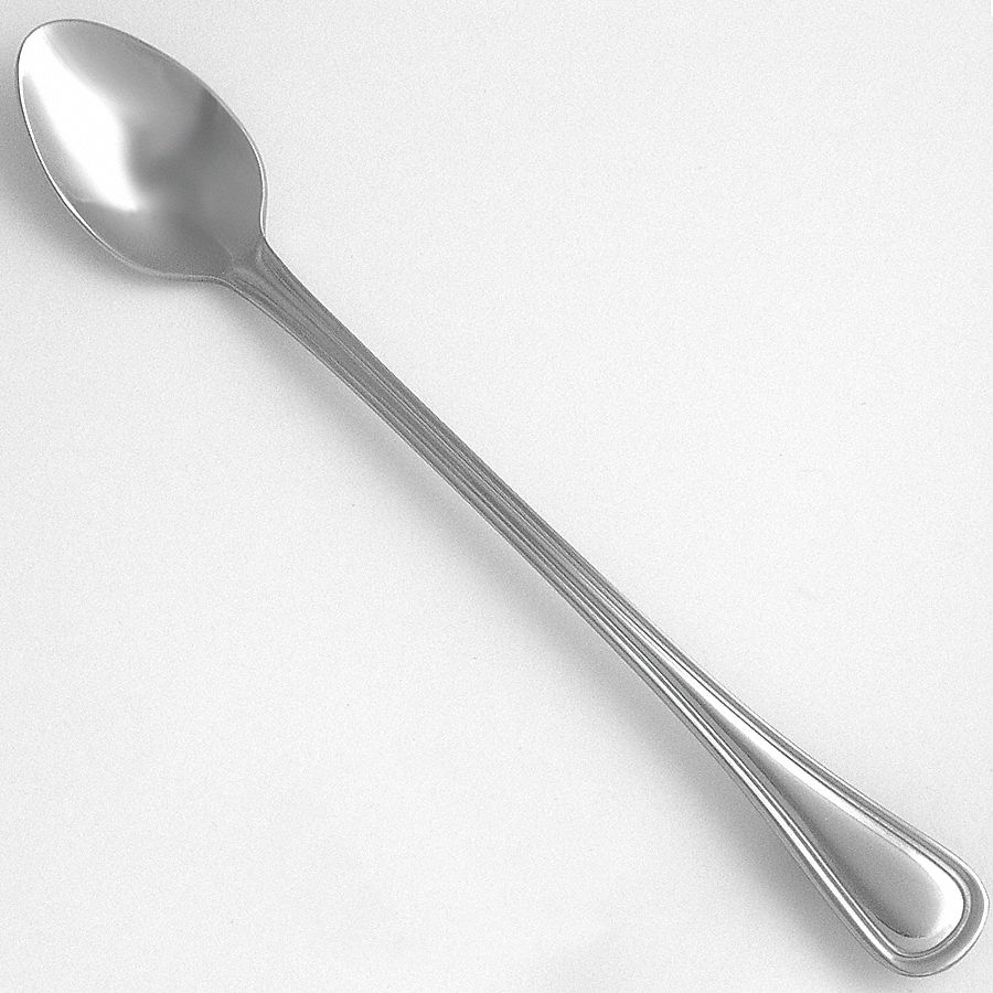 Ice Tea Spoon: Lisbon, 18/0, Stainless Steel, 7 1/2 in Overall Lg, Silver