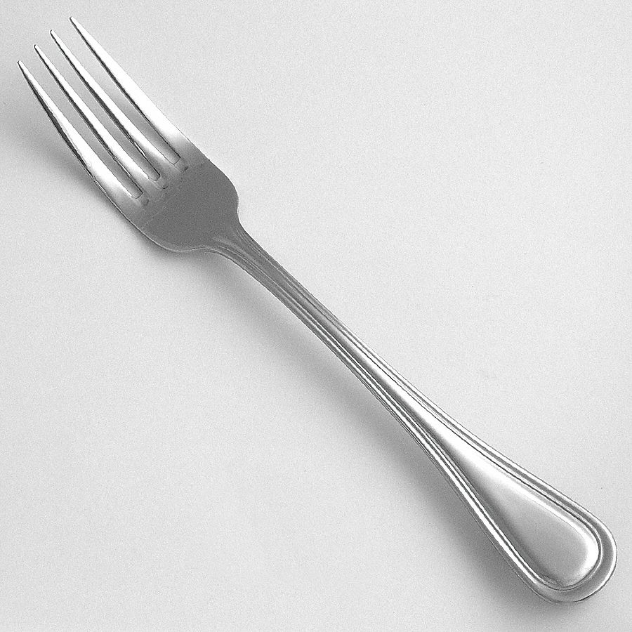 Salad Fork: Lisbon, 18/0, Stainless Steel, 7 in Overall Lg, Silver