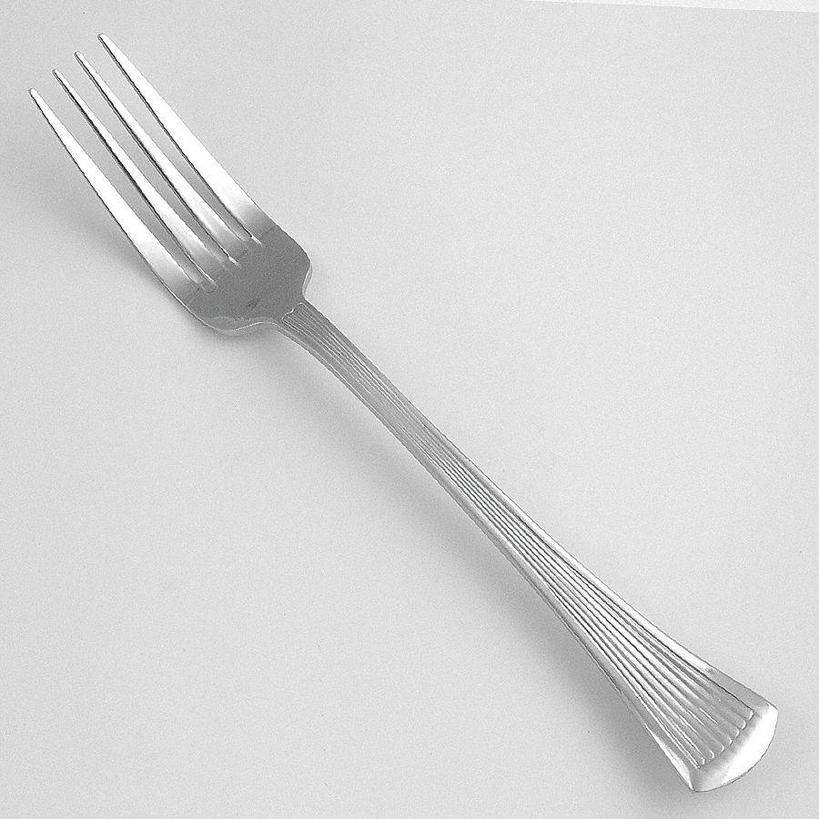 European Fork: Bosa Nova, 18/0, Stainless Steel, 8 1/4 in Overall Lg, Silver