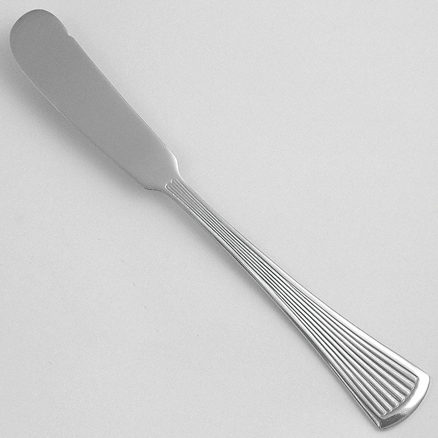 Butter Knife: Bosa Nova, 18/0, Stainless Steel, 4 1/2 in Overall Lg, Silver
