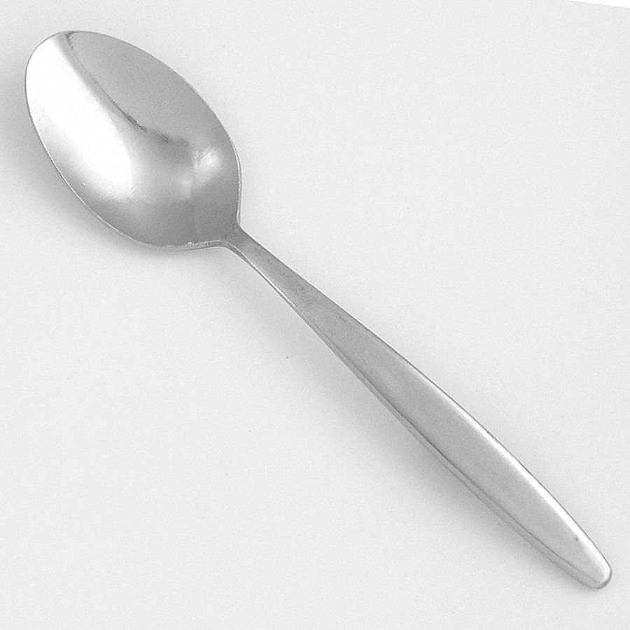 Teaspoon: Streamline, 18/0, Stainless Steel, 6 in Overall Lg, Silver