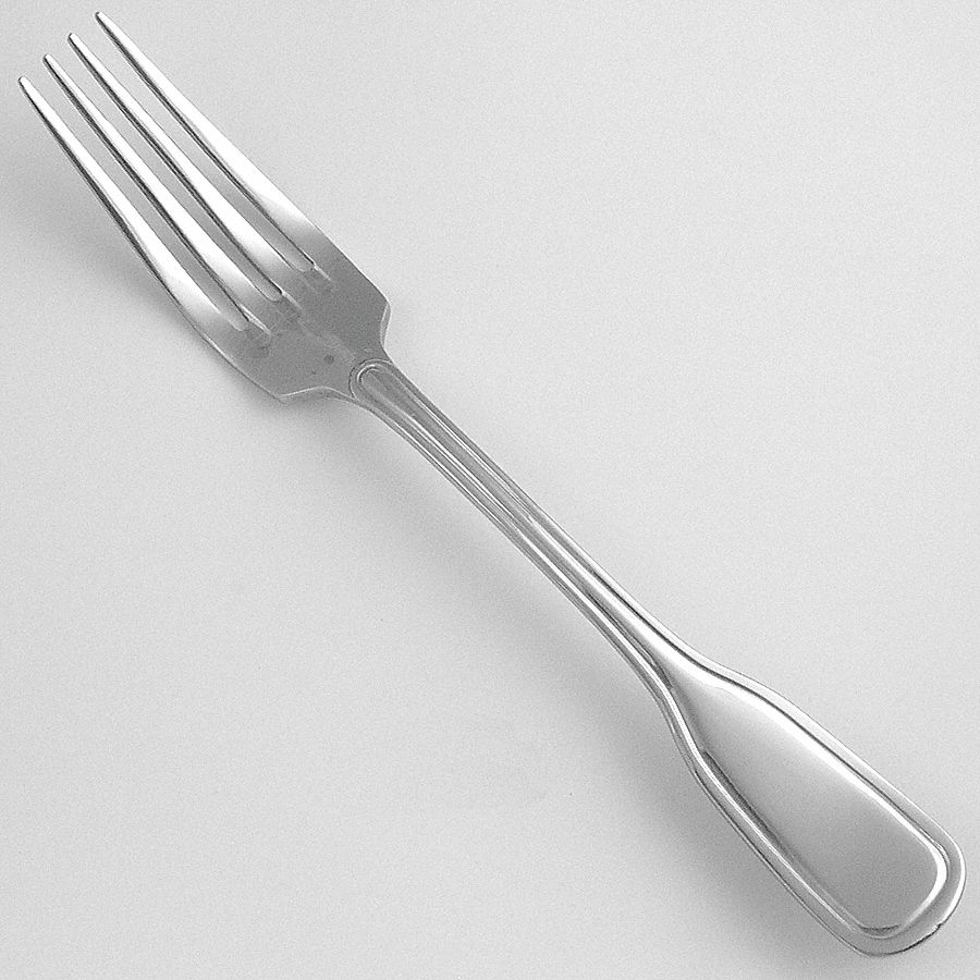 European Fork: Saville, 18/0, Stainless Steel, 8 1/8 in Overall Lg, Silver
