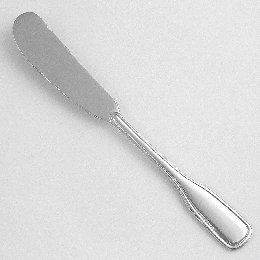 Butter Knife: Saville, 18/0, Stainless Steel, 6 1/4 in Overall Lg, Silver