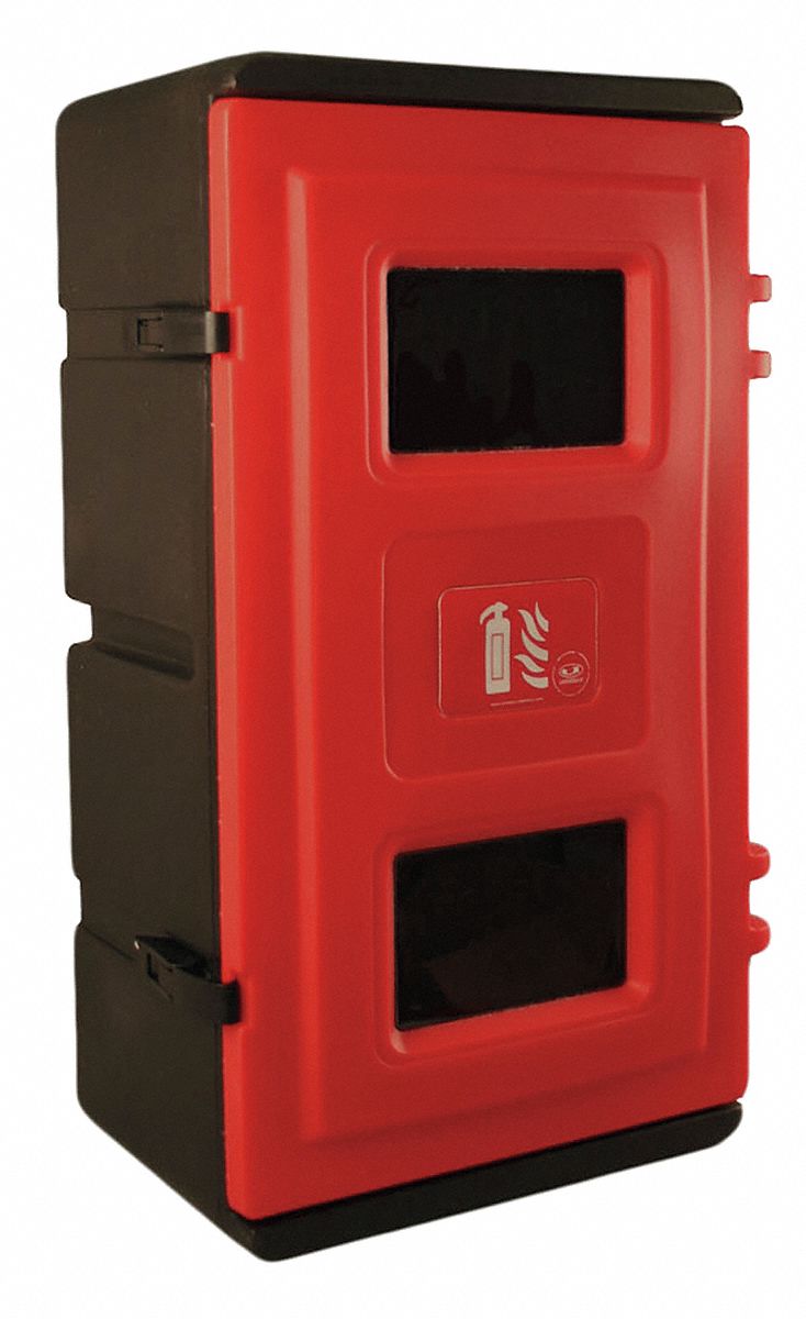 Fire Extinguisher Cabinet: Surface Mount Mounting, 30 lb_20 lb Capacity, Plastic, Plastic