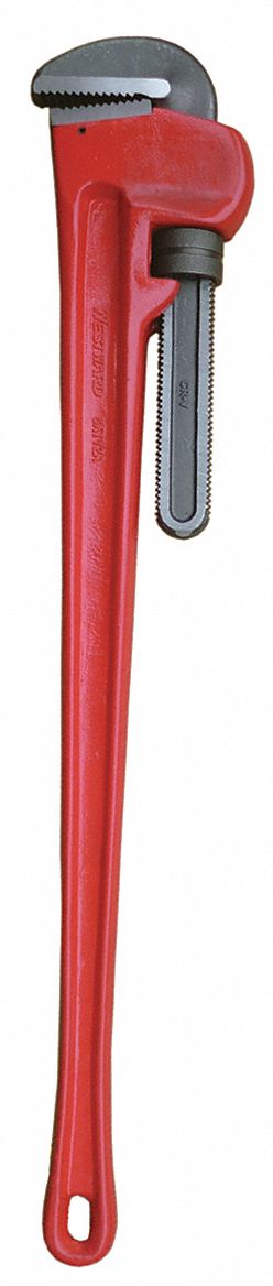 PIPE WRENCH, CAST IRON, 6 IN JAW CAPACITY, SERRATED, 48 IN OVERALL L, I-BEAM