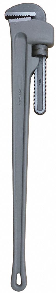PIPE WRENCH, ALUMINUM, 6 IN JAW CAPACITY, SERRATED, 48 IN OVERALL L, I-BEAM