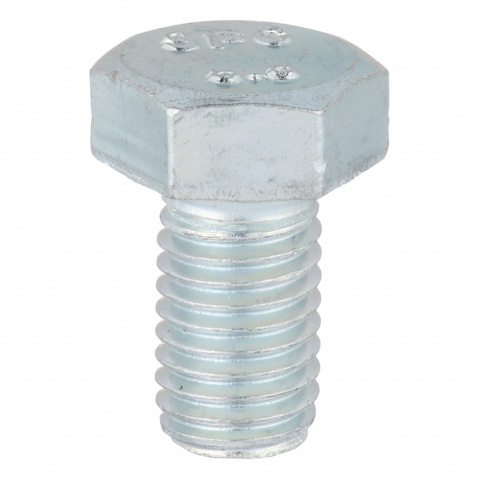 Hex Head Cap Screw: Steel, Class 8.8, Zinc Plated, M7-1.00, Coarse, 12 mm lg, Fully Threaded, 100 PK