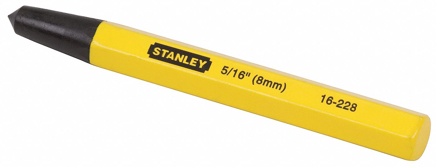 CENTRE PUNCH, 1/2 IN SHANK DIA, 4 1/2 IN OVERALL L, SHEET METAL, CENTRE PUNCH