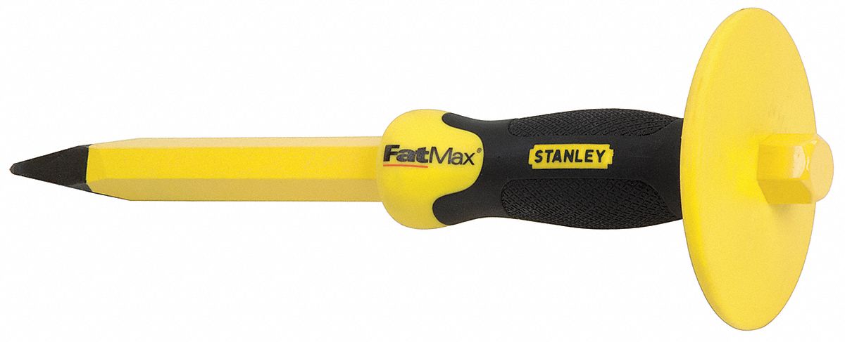 CONCRETE CHISEL, ¾ IN BLADE W, 12 IN OVERALL L, INCLUDES STRIKING CAP, INCLUDES HANDGUARD