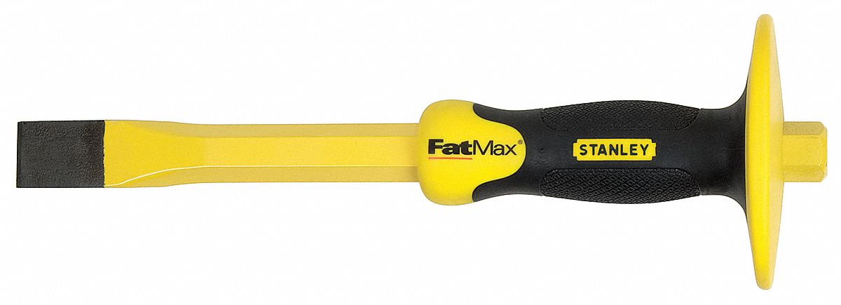 COLD CHISEL, STEEL, 1 IN BLADE W, 12 IN OVERALL L, CUSHIONED GRIP, INCLUDES HANDGUARD, 16-332
