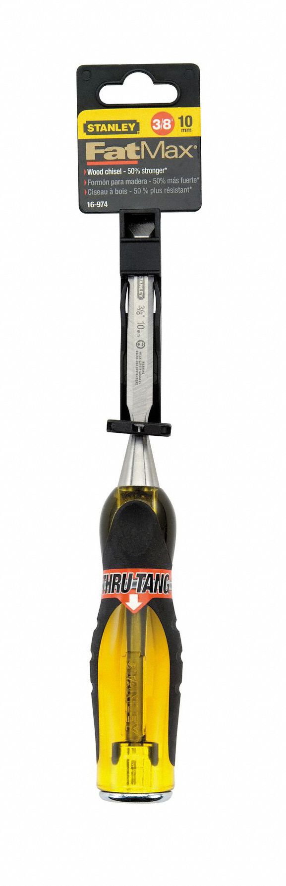 SHORT BLADE CHISEL, PLASTIC, 9 IN OVERALL L, 3/8 IN W, STRAIGHT TIP SHAPE