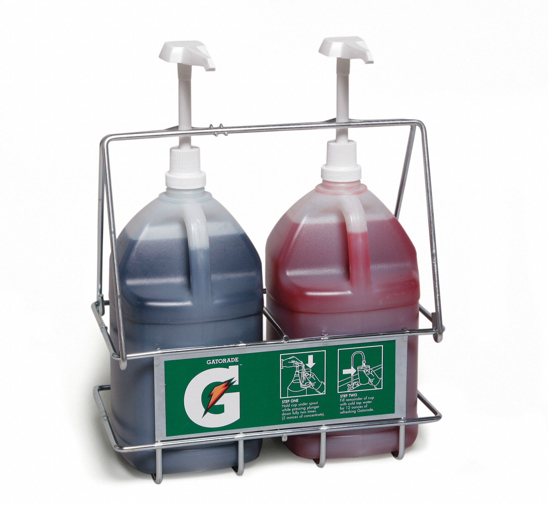 GATORADE Dispenser Rack, Metal, Silver, (2) 1 gal Liquid Concentrate