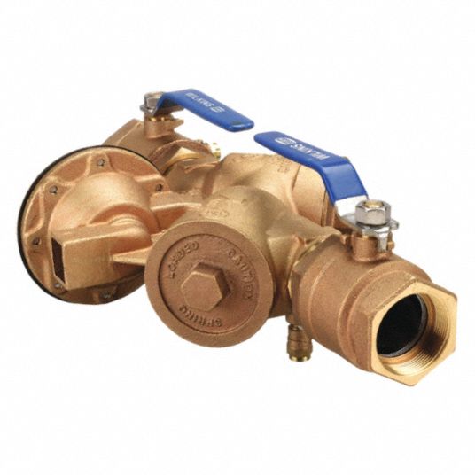 Reduced Pressure Zone Backflow Preventer: ZURN WILKINS 975XL, 1 1/2 in,  FNPT X FNPT, Bronze, 975XL