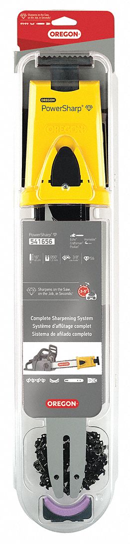 Chainsaw Sharpener Starter Kit: 16 in Compatible Bar Lg, 3/8 in, 0.5 in Gauge, 56 Links