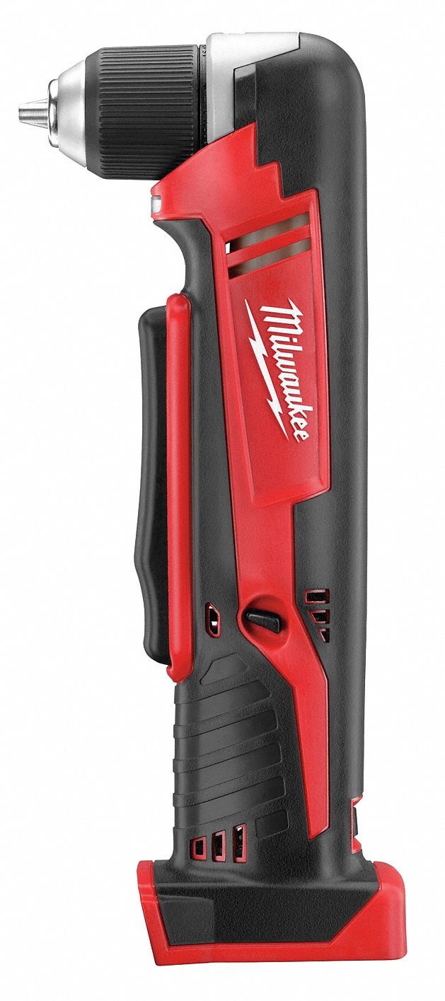 MILWAUKEE DRILL, CORDLESS, 18V, 3 AH, RIGHT-ANGLE, ⅜ IN CHUCK, KEYLESS, 125  IN-LB, 1500 RPM - Cordless Pistol-Grip Drills - MTL2615-20