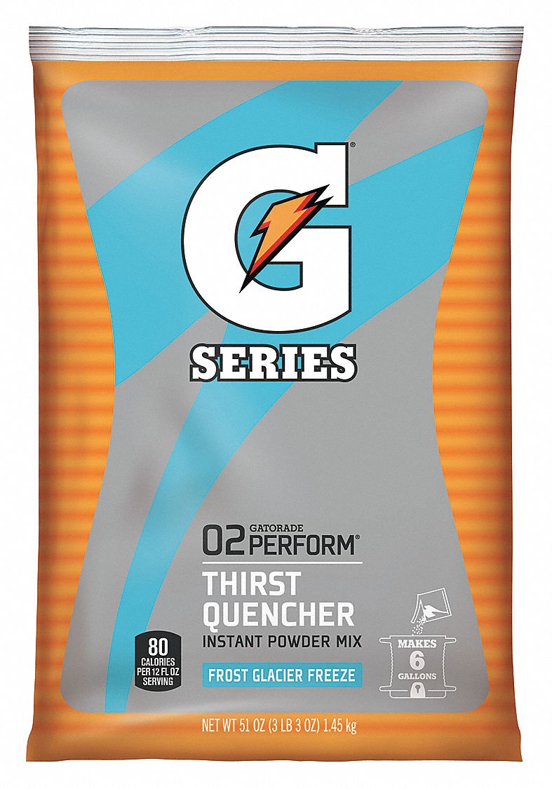 Sports Drink Mix: Glacier Freeze, Bulk, 51 oz Concentrate Per Pack, 6 gal Yield per Pack