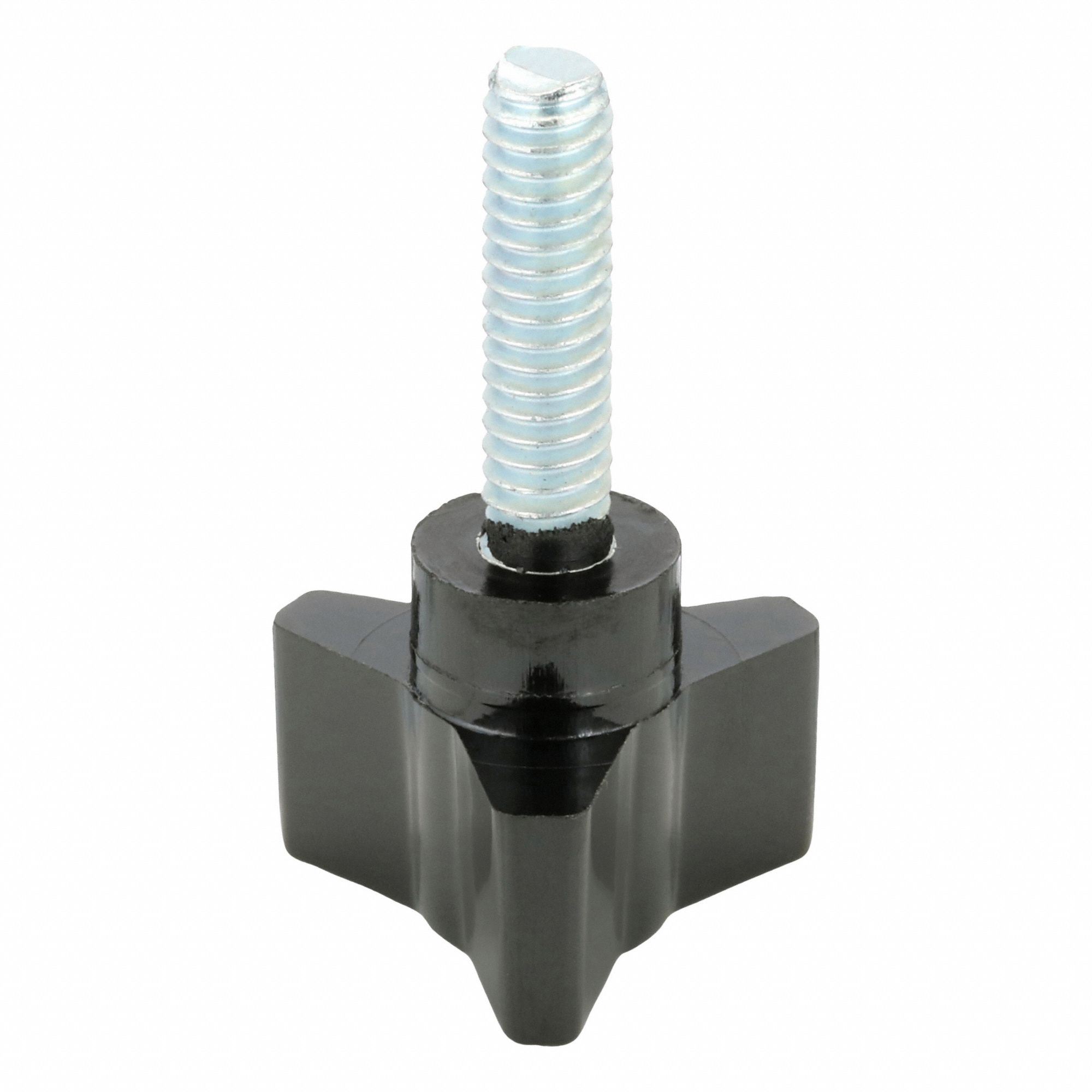 Hand Knob: 3 Point, Thermoset, 1/4"-20 Thread, 1.13 in Dia, Black