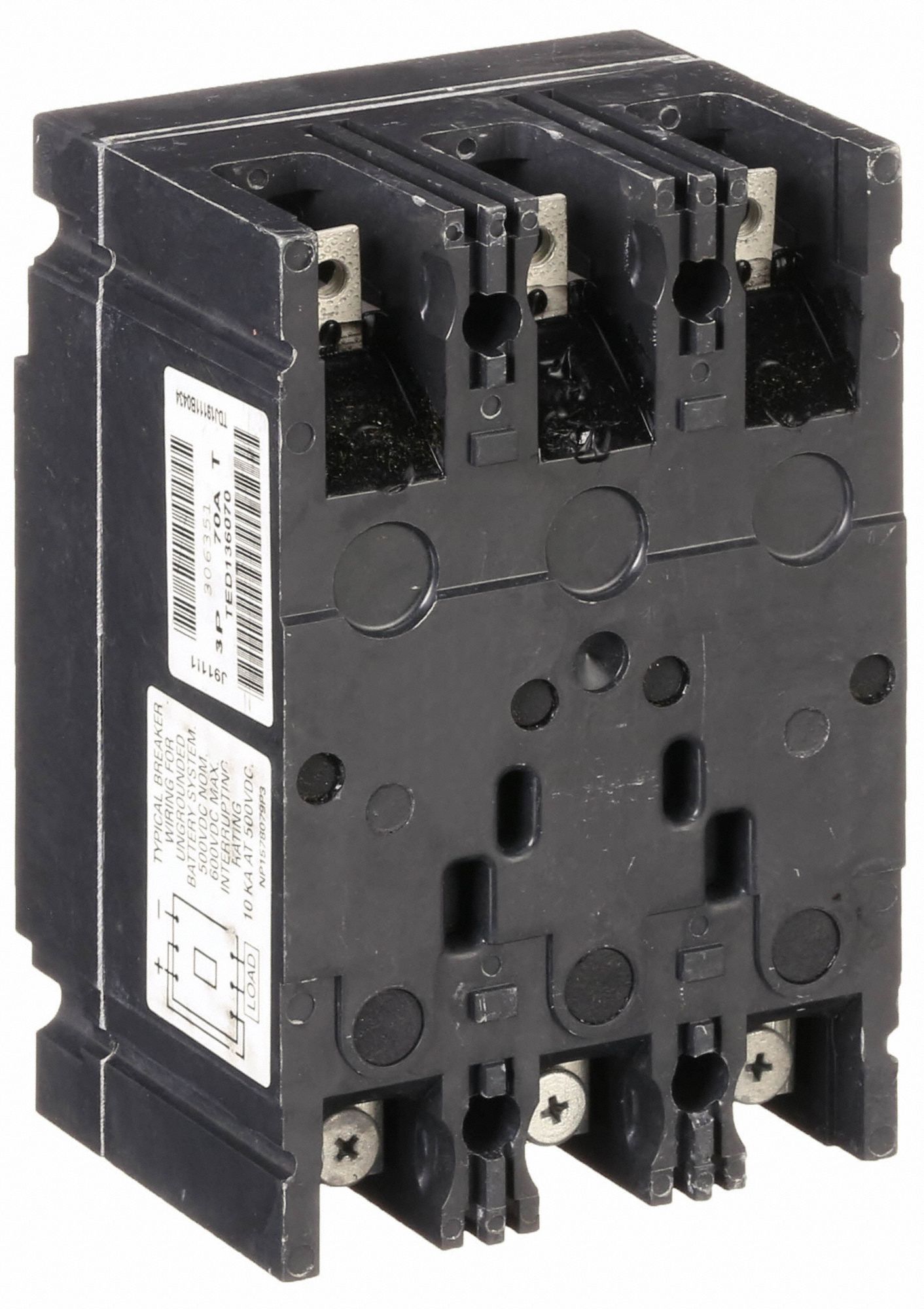 GE TED TED134070 70 amp 3 pole 480v Circuit Breaker Black Face 