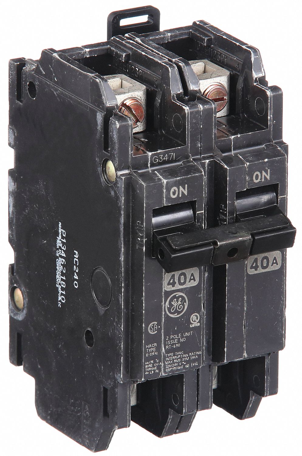 Miniature Circuit Breaker: THQC, 40 A, 120/240V AC, Single Phase, 10kA at 120/240V AC, Std
