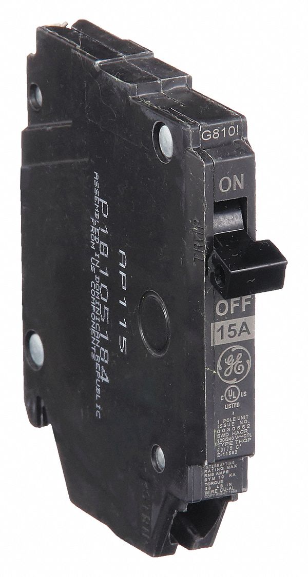 Miniature Circuit Breaker: THQP, 15 A, 120/240V AC, Single Phase, 10kA at 120/240V AC, Std