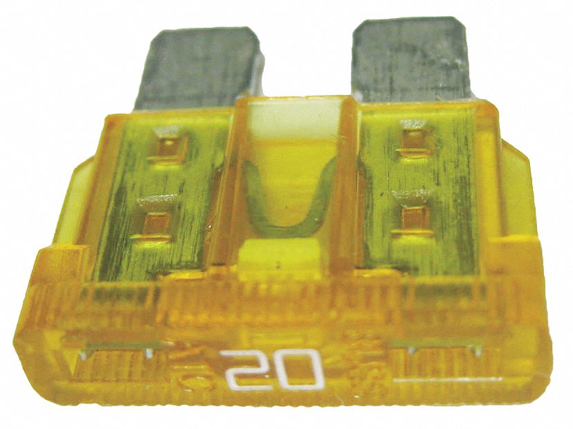 BUSSMANN Automotive Fuse 20 A Amps, 32V DC, Yellow Color, Indicating