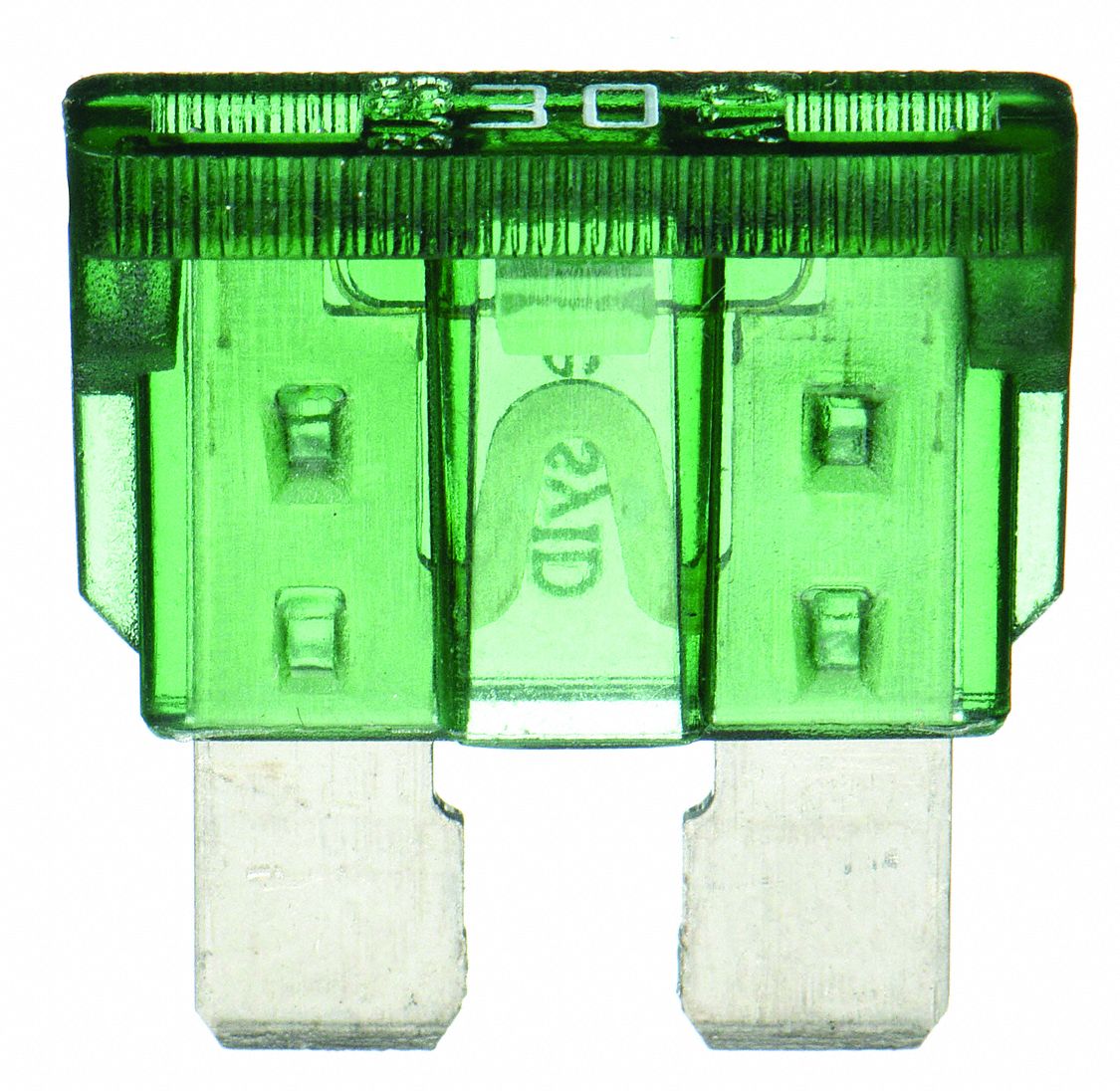 AUTOMOTIVE FUSE, 30 AMPS, 32V DC, GREEN, INDICATING, FAST ACTING, 2 PK