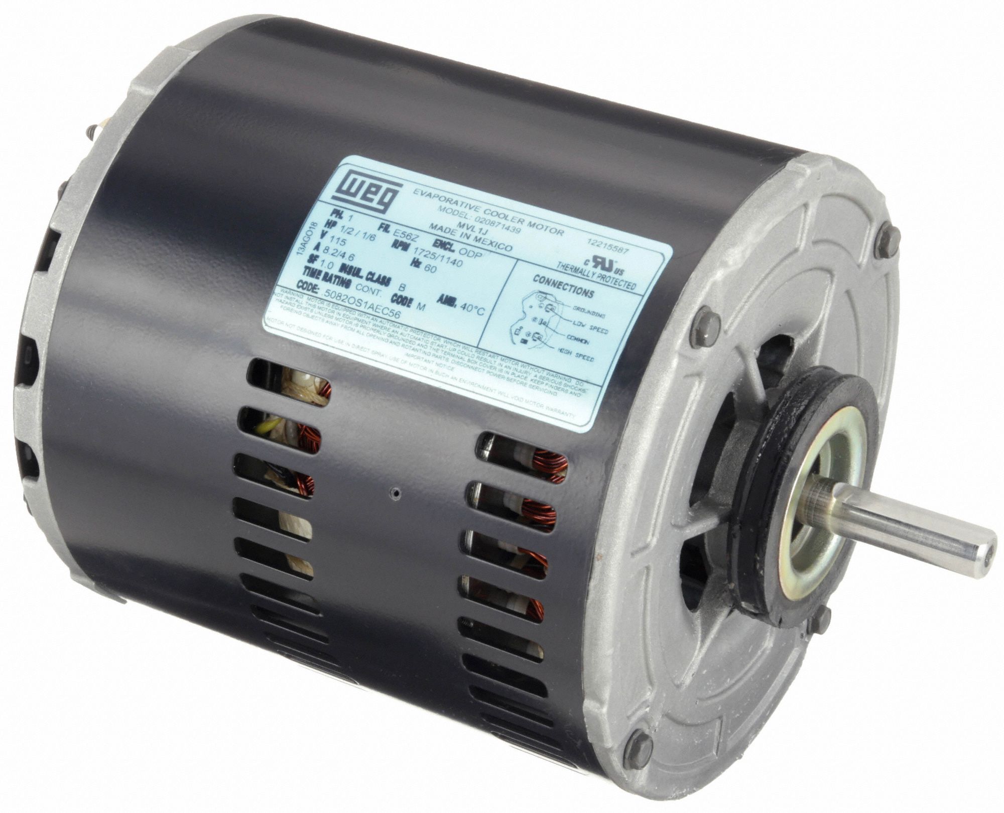 Evaporative Cooler Motor: Single Phase, Resilient Ring, Split-Phase, 1/2 hp/1/6 hp Horsepower