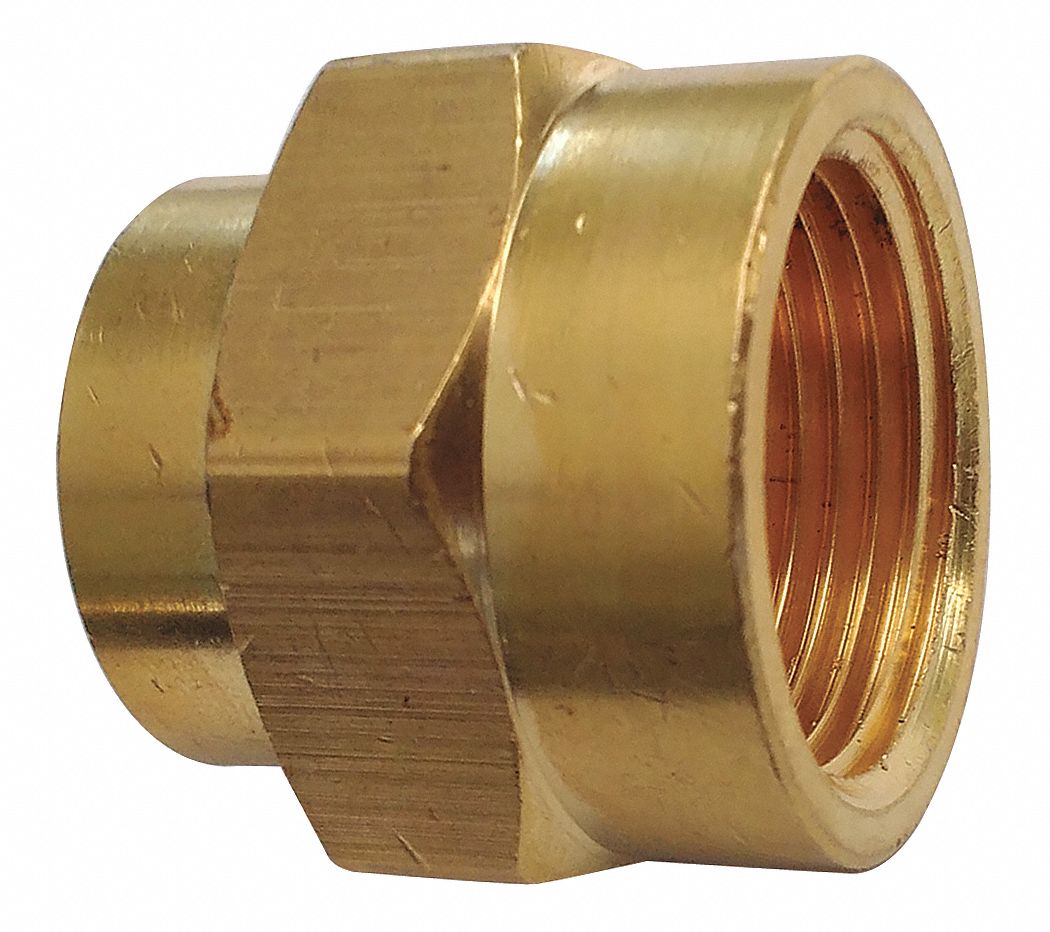 GRAINGER APPROVED Brass Reducing Coupling, FNPT, 3/4 in x 1/2 in Pipe