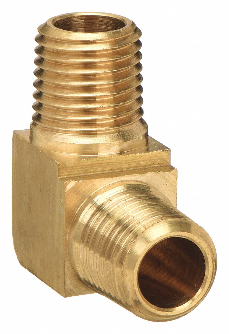 90 °  ELBOW: BRASS, ¼ IN X ¼ IN FITTING PIPE SIZE, MALE NPT X MALE NPT, CLASS 150