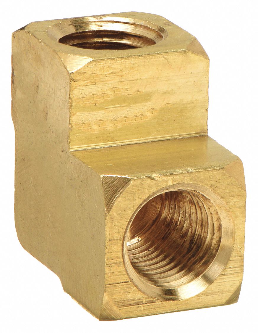 90 °  EXTRUDED ELBOW: BRASS, ½ IN X ½ IN FITTING, FEMALE NPT X FEMALE NPT, ELBOW, 10 PK