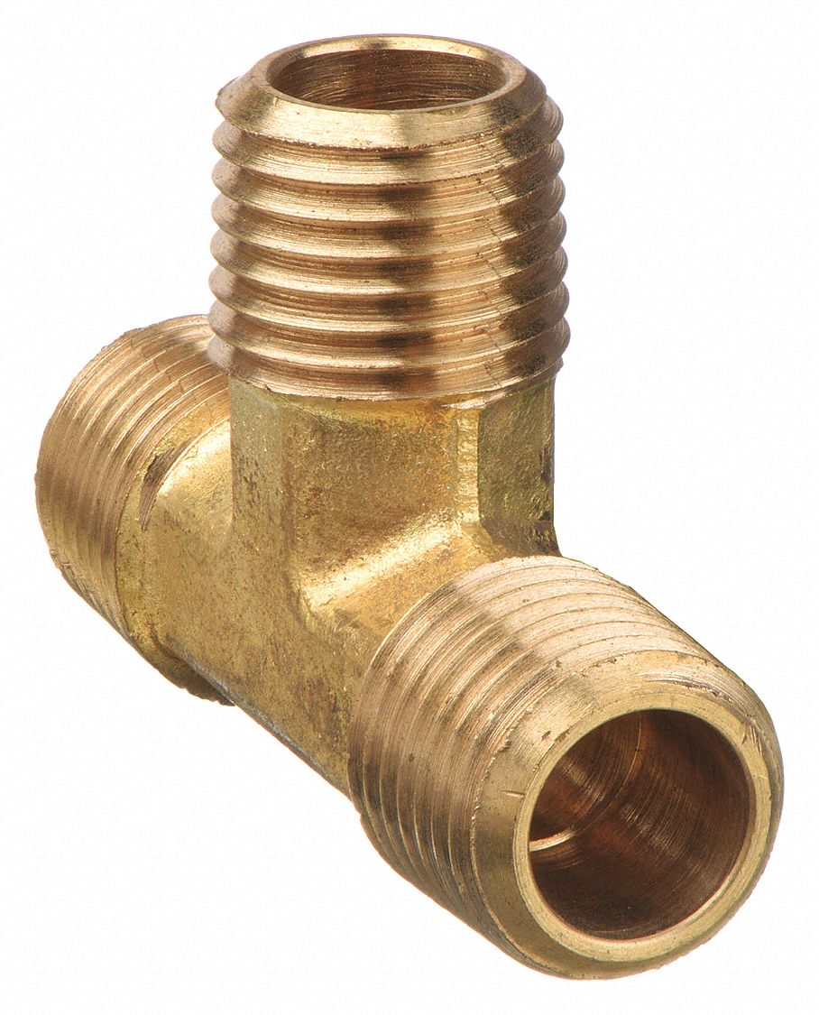 Brass, 1/2 in x 1/2 in x 1/2 in Fitting Pipe Size, Male Tee