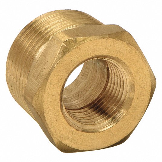 Brass, 3/4 in x 1/2 in Fitting Pipe Size, Hex Bushing - 6AYX1