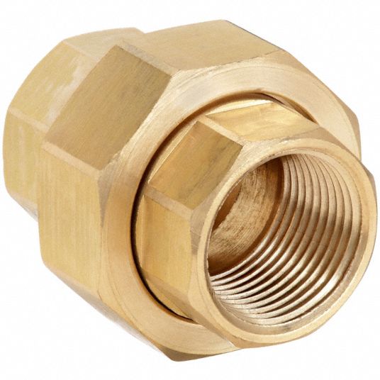 Brass, 3/4 in x 3/4 in Fitting Pipe Size, Union - 6AYY6