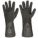 CHEMICAL RESISTANT GLOVES, 18 MIL, 14 IN LENGTH, GRAIN, L, BLACK, PVC