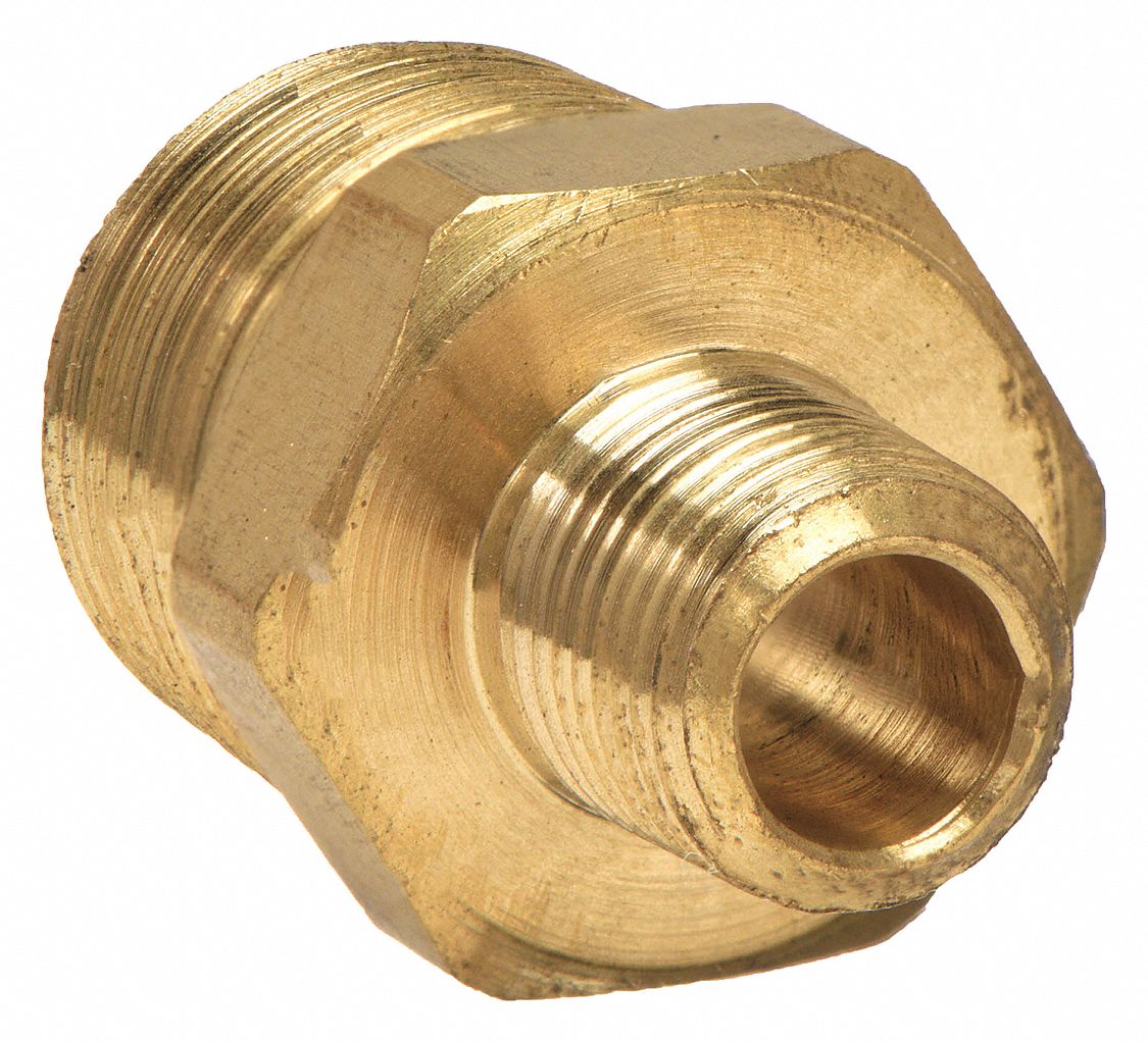 HEX REDUCING NIPPLE: BRASS, ⅜ IN X ⅛ IN FITTING, MALE NPT X MALE NPT, CLASS 150