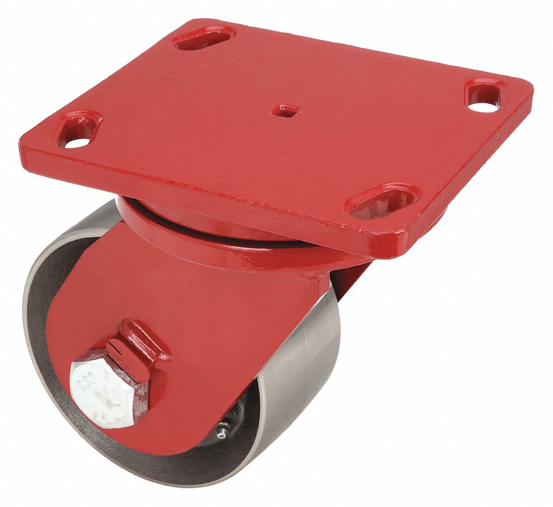 STANDARD PLATE CASTER, 6 IN WHEEL DIAMETER, 10,000 LB, 8½ IN MOUNTING H, SWIVEL CASTER