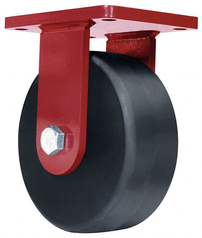 HAMILTON Standard Plate Caster, Rigid, Steel, 10,000 lb, 6 in Wheel Dia