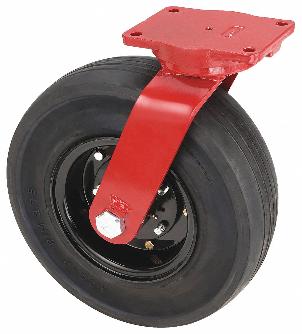 SWIVEL CASTER, SOLID PNEUMATIC, 16 IN