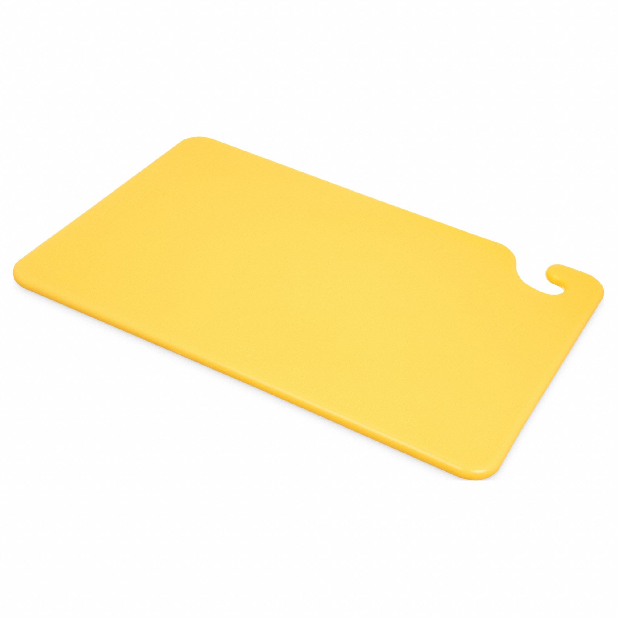 Cutting Board: 18 in Overall Lg, 12 in Overall Wd, Yellow, Co-Polymer, NSF Certified