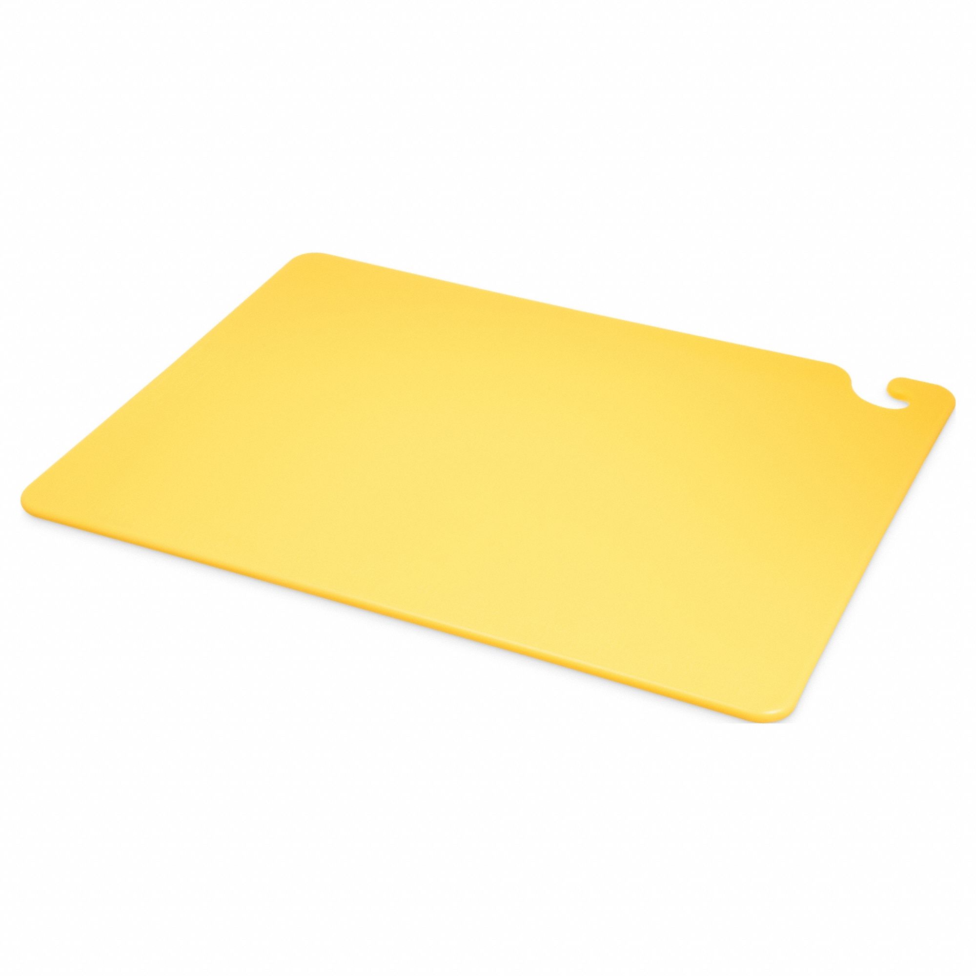 Cutting Board: 24 in Overall Lg, 18 in Overall Wd, Yellow, Co-Polymer, NSF Certified