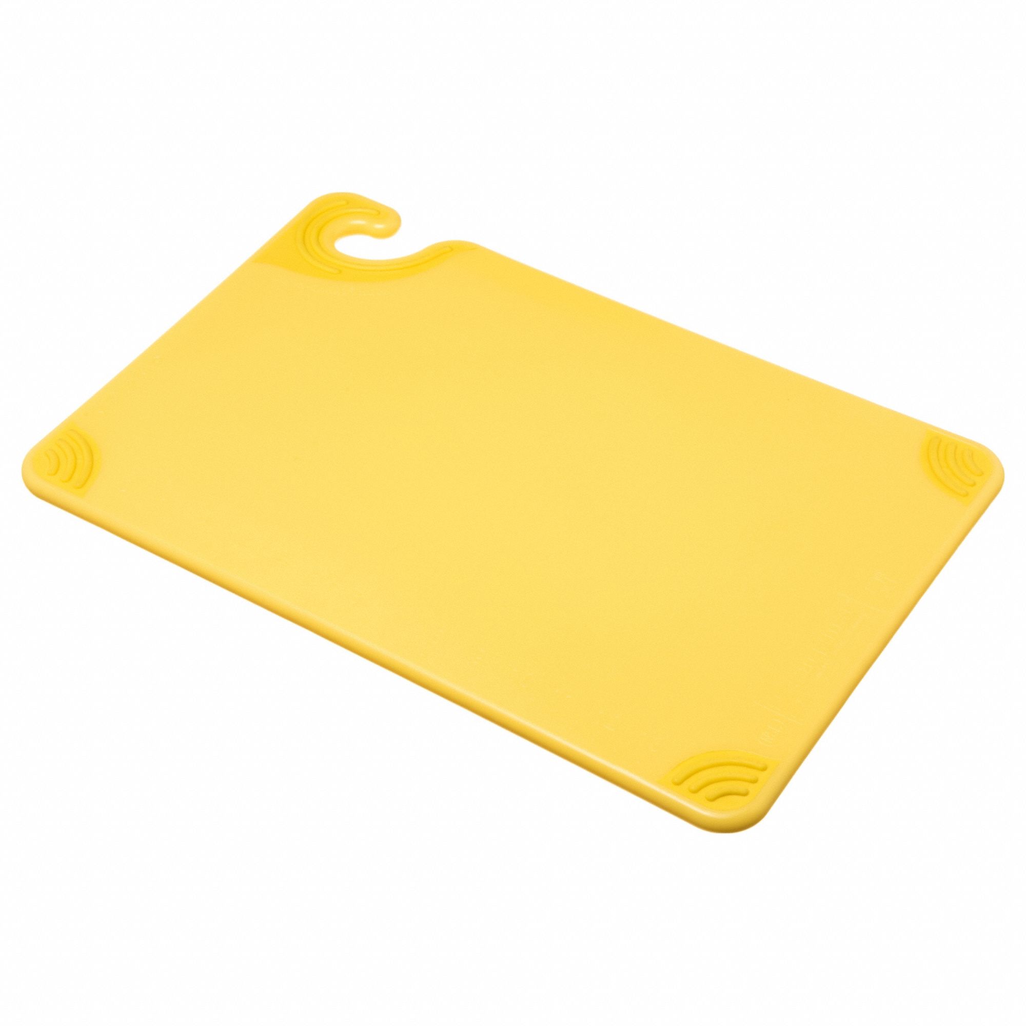 Cutting Board: 18 in Overall Lg, 12 in Overall Wd, Yellow, Co-Polymer, NSF Certified